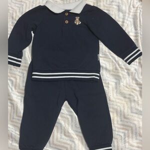 Badgley Mischka Blue Sweatpants with Striped Details